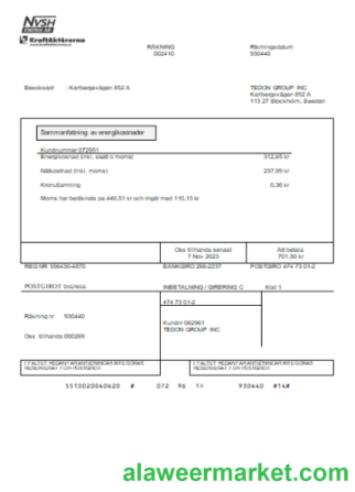 NVSH Energi utility business bill,  SCR